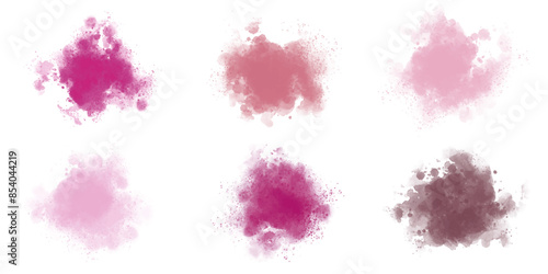 Pink Colorful vector watercolor brush strokes. paint stains abstract backgrounds set painted design illustration. Perfect watercolor smoke design for logo and sale banner, invitation, business card