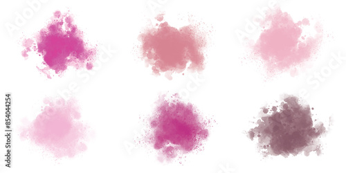 Pink Colorful vector watercolor brush strokes. paint stains abstract backgrounds set painted design illustration. Perfect watercolor smoke design for logo and sale banner, invitation, business card