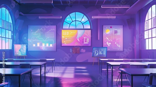 Wallpaper Mural Digital classroom setup with interactive elements Torontodigital.ca