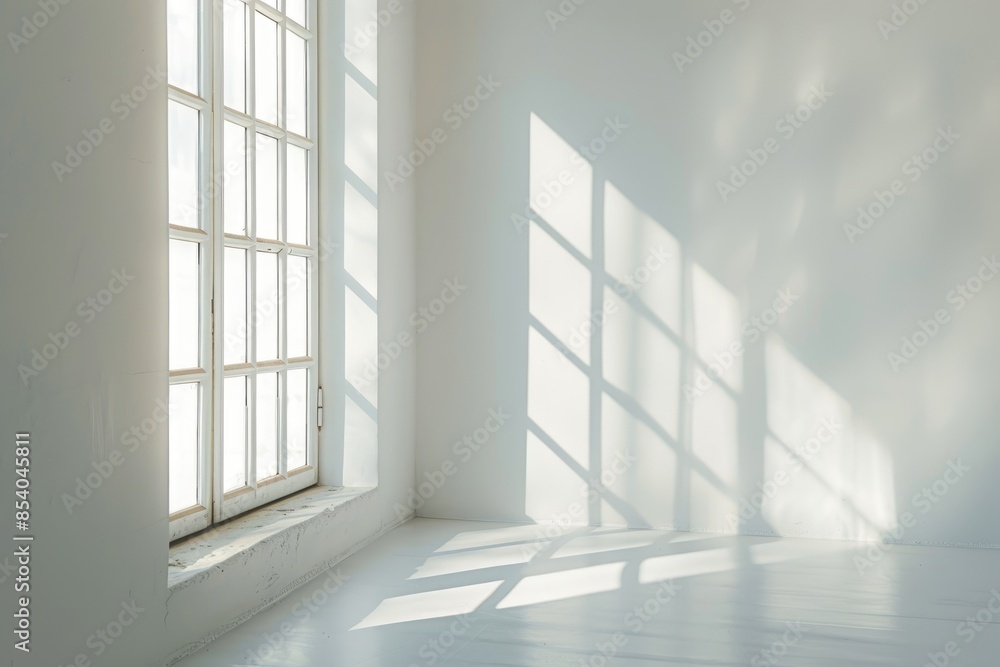 Window shadow drop on white wall Window shadow drop on white wall