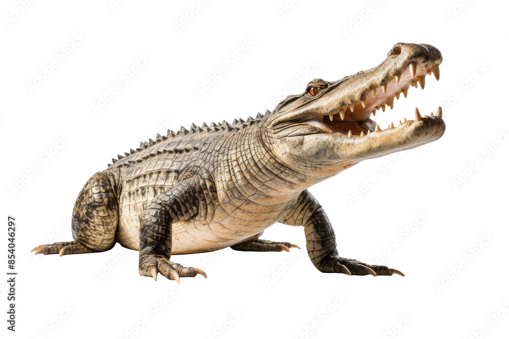 Fototapeta premium crocodile on a transparant background, PNG, Generative AI