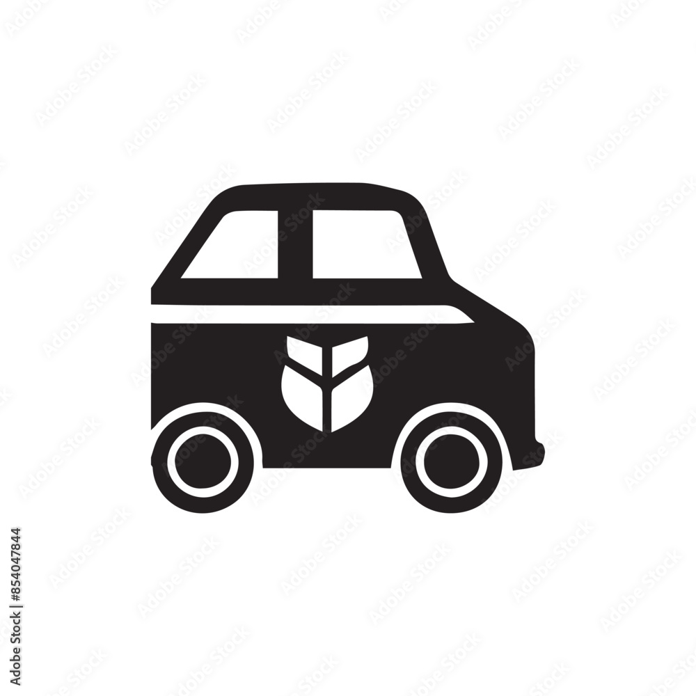Obraz premium Vector Black silhouette car icon isolated on white, Eps 10.