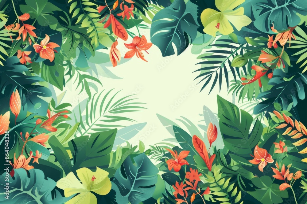 Summer Background illustration created with Generative AI Summer Background illustration created with Generative AI