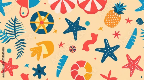 Summer holiday pattern wallpaper © pixelwallpaper