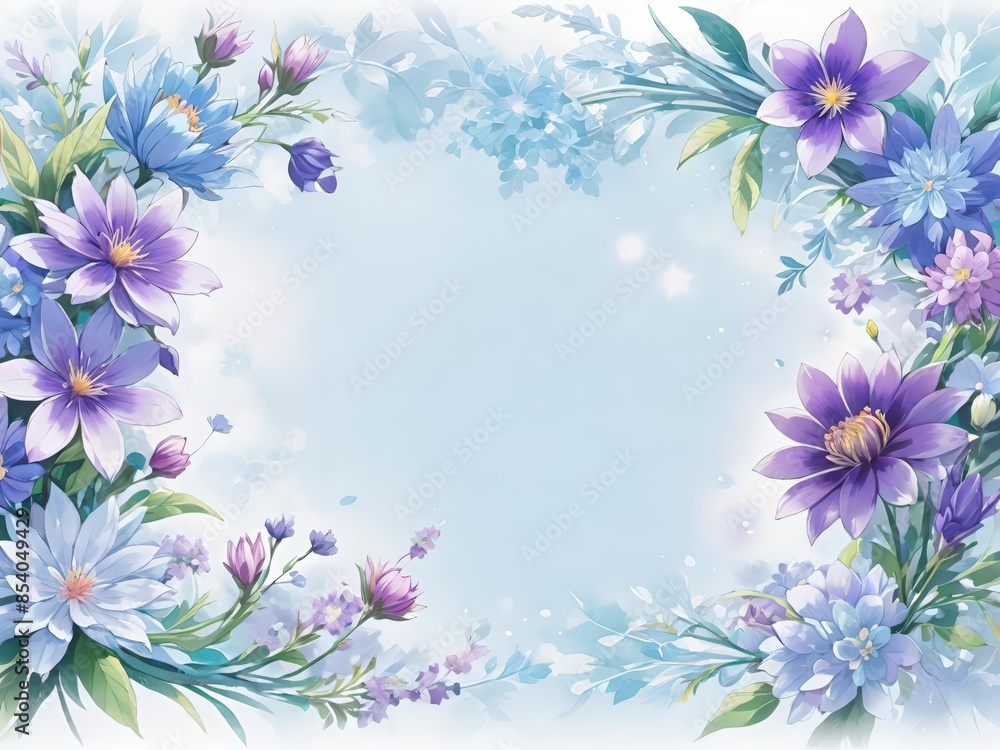 Naklejka premium floral frame, botanical border, flower wreath, floral design