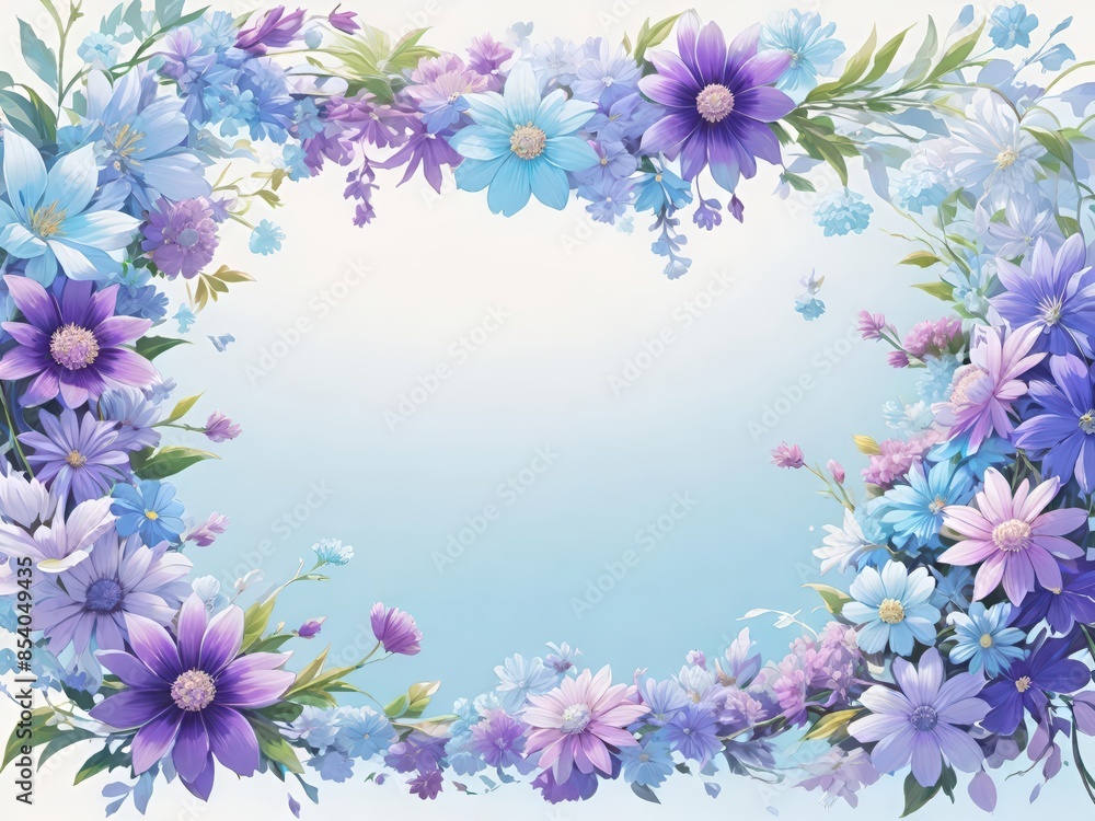 Fototapeta premium floral frame, botanical border, flower wreath, floral design