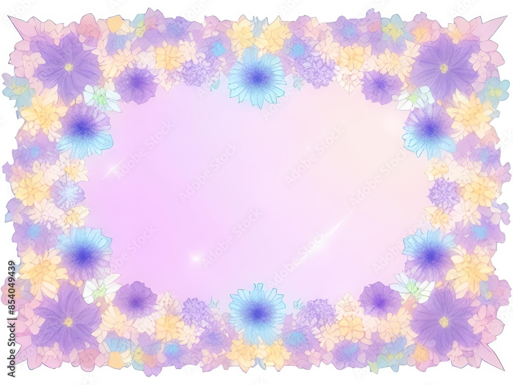 floral frame, botanical border, flower wreath, floral design