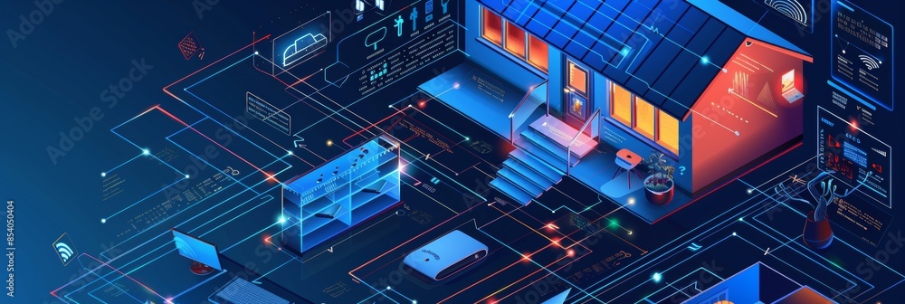 Obraz premium Discover the ultimate in home automation: AI augmented reality smart home