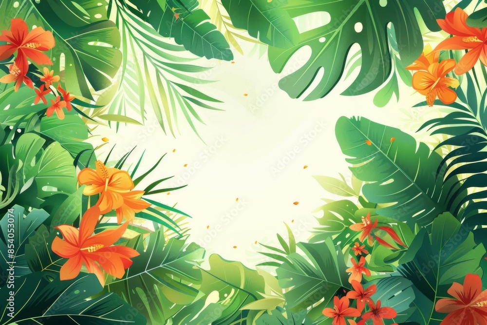 Summer Background illustration created with Generative AI Summer Background illustration created with Generative AI