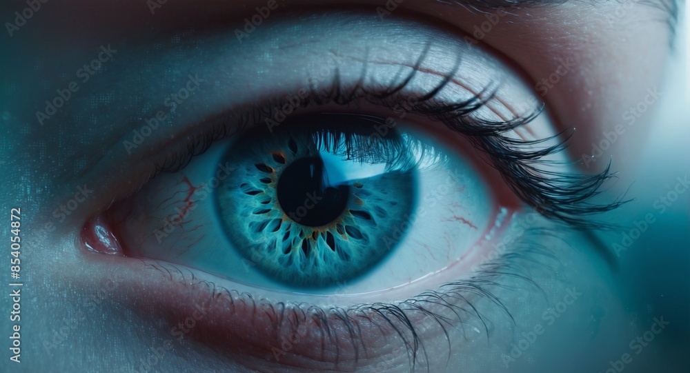 Close up of human eye with blue iris Close up of human eye with blue iris
