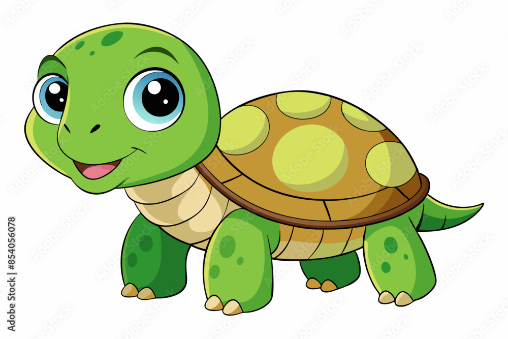 Fototapeta premium Cute turtle cartoon vector illustration