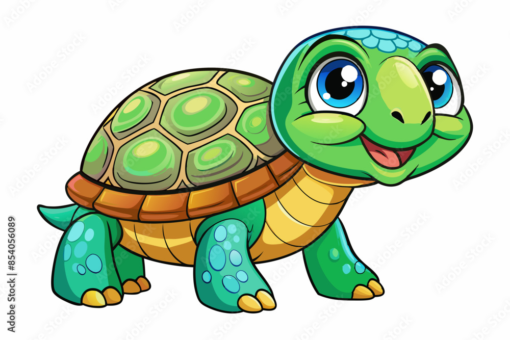 Fototapeta premium Cute turtle cartoon vector illustration