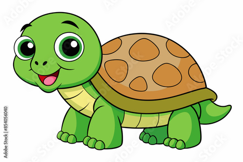 Cute turtle cartoon vector illustration 
