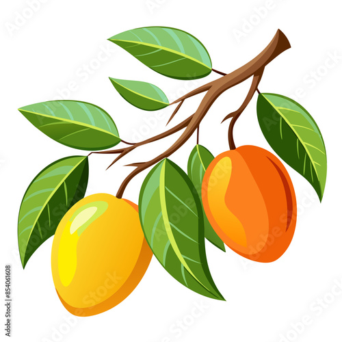 mango with leaves and branch