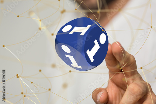 abstract lines with dots ov...