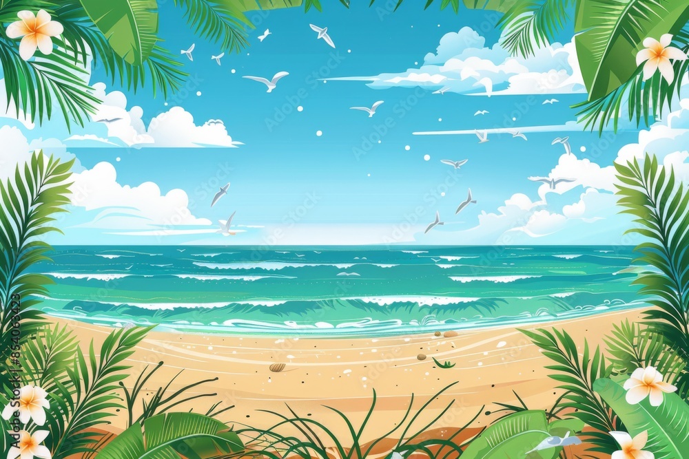 Obraz premium Summer Background illustration created with Generative AI