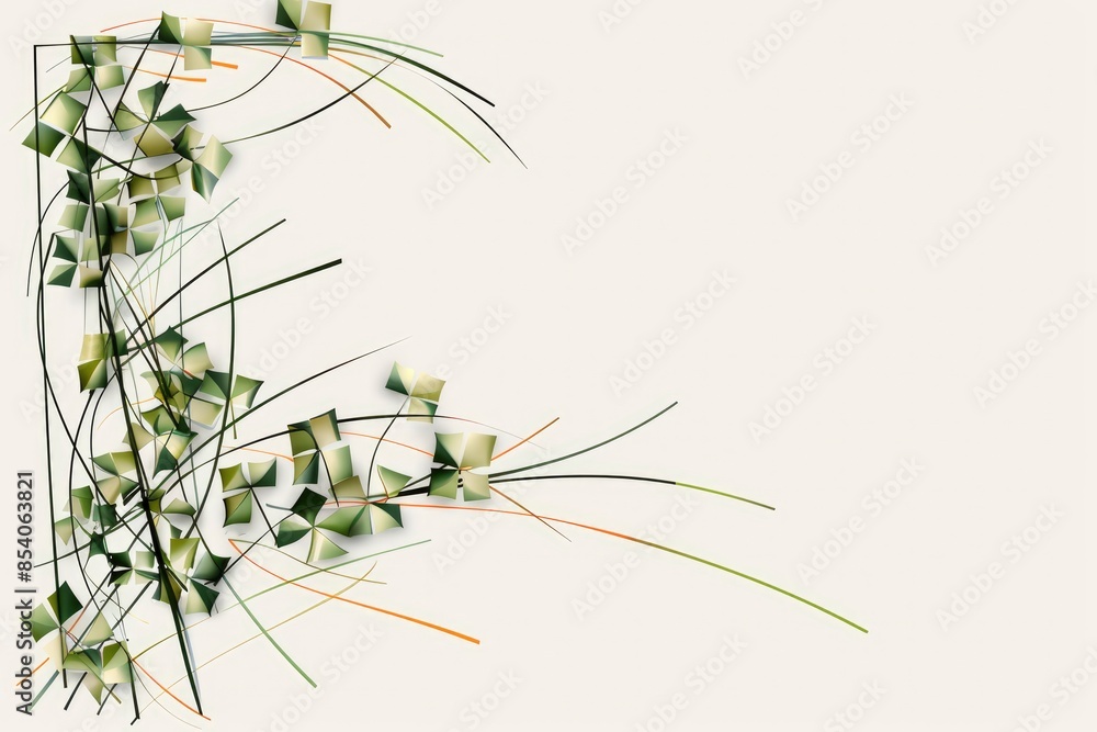 a poster of green shamrocks in the shape of a clover; with St. Patrick's Day background patterns and white space around it, background, a poster of green shamrocks in the shape of a clover; with St. Patrick's Day background patterns and white space around it, background,