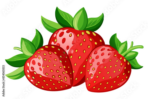 strawberries on white background