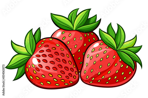 strawberries on white background