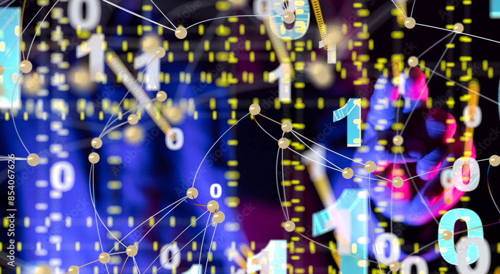 Global network. Blockchain. 3D illustration. Neural networks and artificial intelligence. Abstract Global network. Blockchain. 3D illustration. Neural networks and artificial intelligence. Abstract