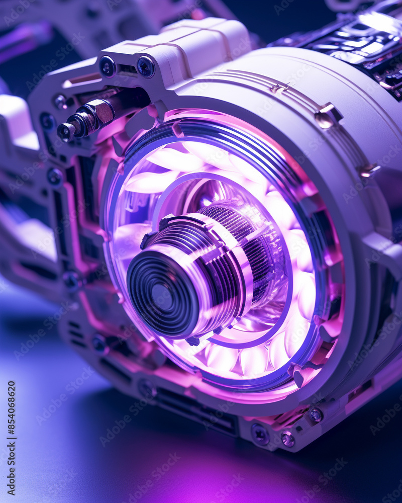 Futuristic engine with neon lights. Perfect for technology, engineering, and innovation themes in stock photo collections. Futuristic engine with neon lights. Perfect for technology, engineering, and innovation themes in stock photo collections.