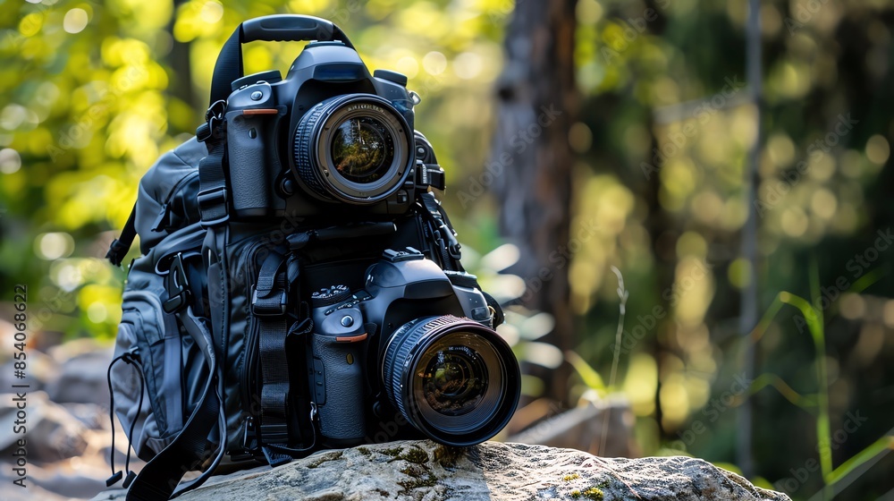 Camera holsters ready for quick access, emphasizing convenience for photographers, displayed in an active outdoor setting, highlighting readiness and functionality Camera holsters ready for quick access, emphasizing convenience for photographers, displayed in an active outdoor setting, highlighting readiness and functionality