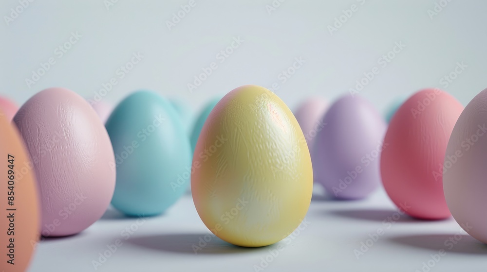 Colorful Easter eggs against a white backdrop Colorful Easter eggs against a white backdrop