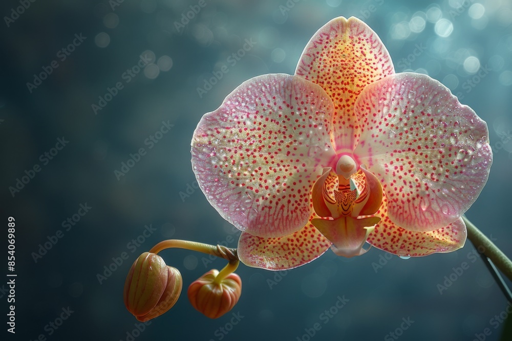 Pink and Yellow Orchid with Water Droplets Pink and Yellow Orchid with Water Droplets