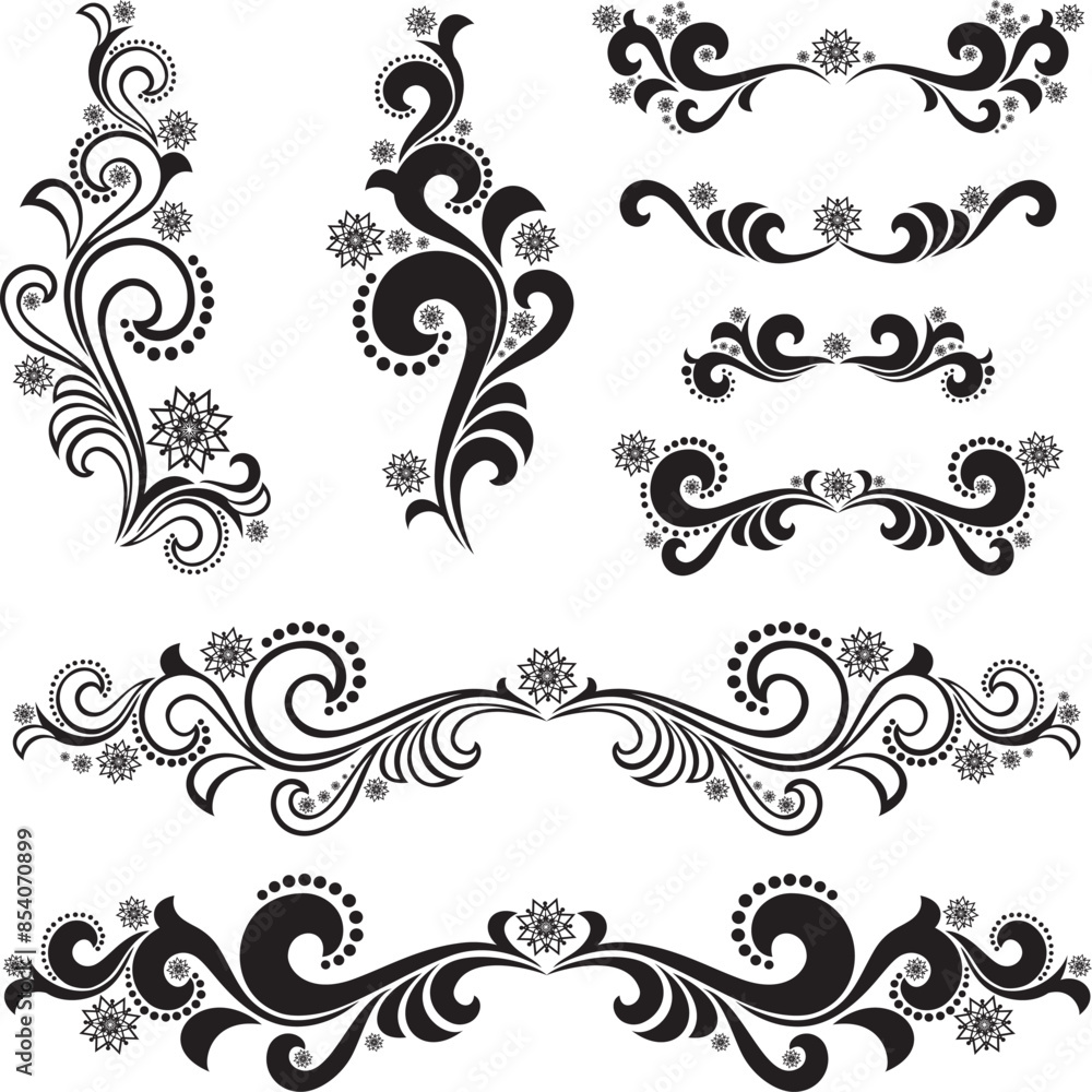 Collection of Christmas design elements isolated on White background. Vector illustration Collection of Christmas design elements isolated on White background. Vector illustration