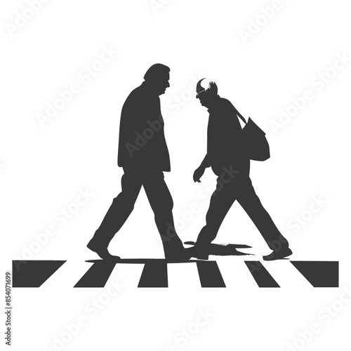 Silhouetted Pedestrians: Crossing the Street, Dark Figures, Urban Crossing, Zebra Stripes