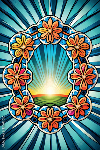 A series of backgrounds featuring women's portraits in 70s modern style. Depicting strong women in floral frames. Perfect for adding text and creating unique designs.