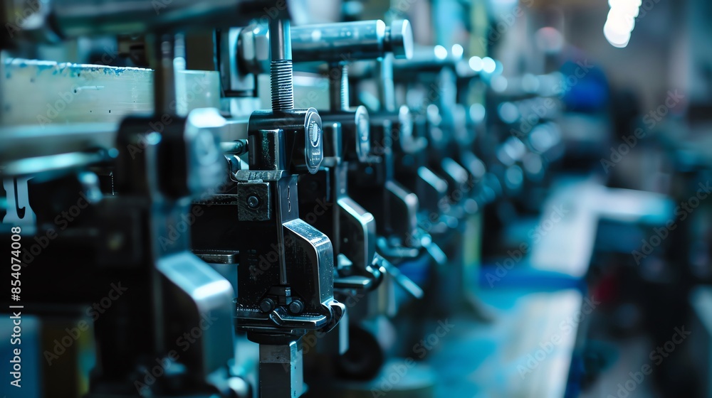 Photography clamps holding equipment securely, ensuring stability during shoots, displayed in an industrial setting, emphasizing strength and reliability Photography clamps holding equipment securely, ensuring stability during shoots, displayed in an industrial setting, emphasizing strength and reliability