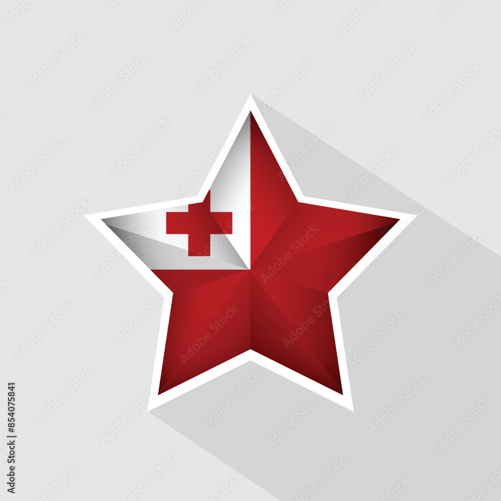 Tonga Flag Star Shape Icon Tonga Flag Star Shape Icon