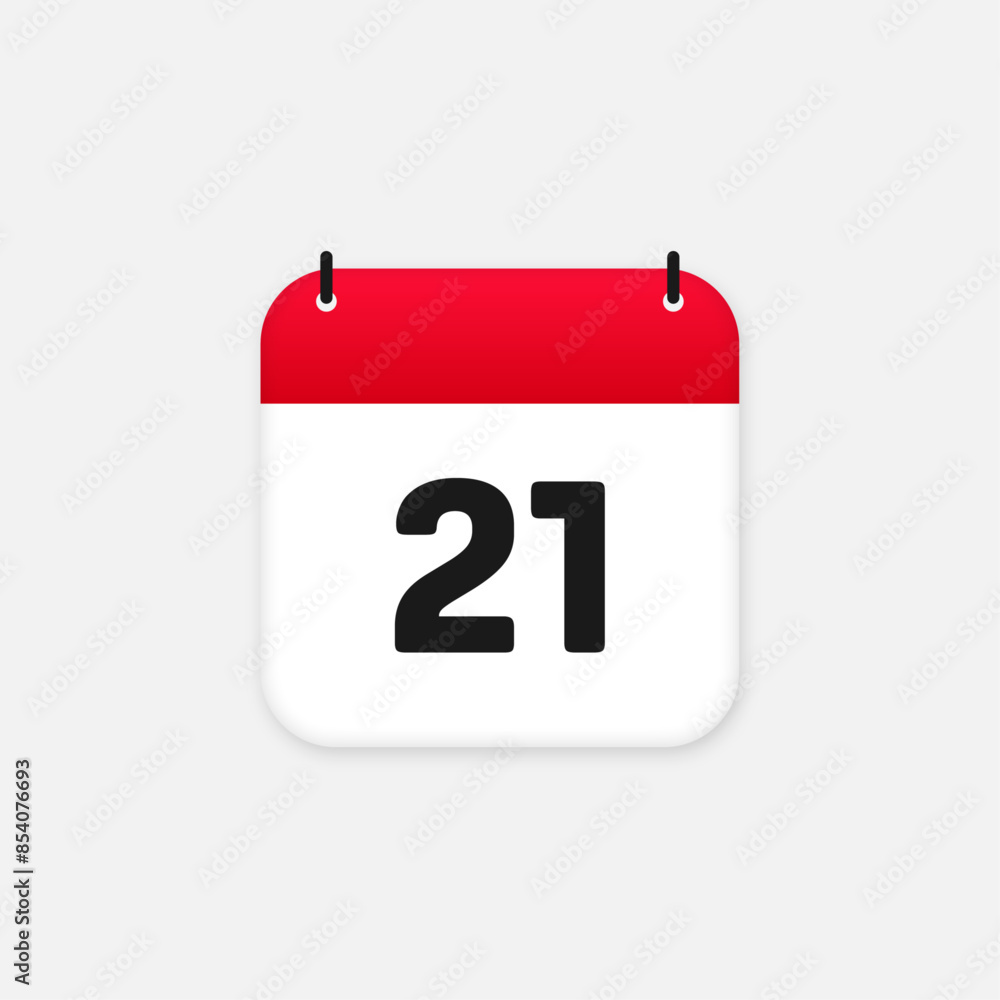 21th day of the month calendar. Vector icon 21th day of the month calendar. Vector icon