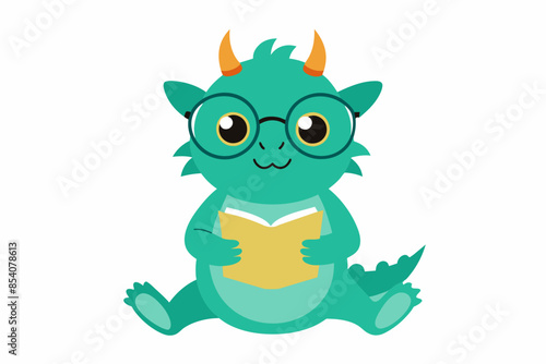 adorable cubby dairy chinese loong with glasses