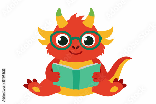 adorable cubby dairy chinese loong with glasses