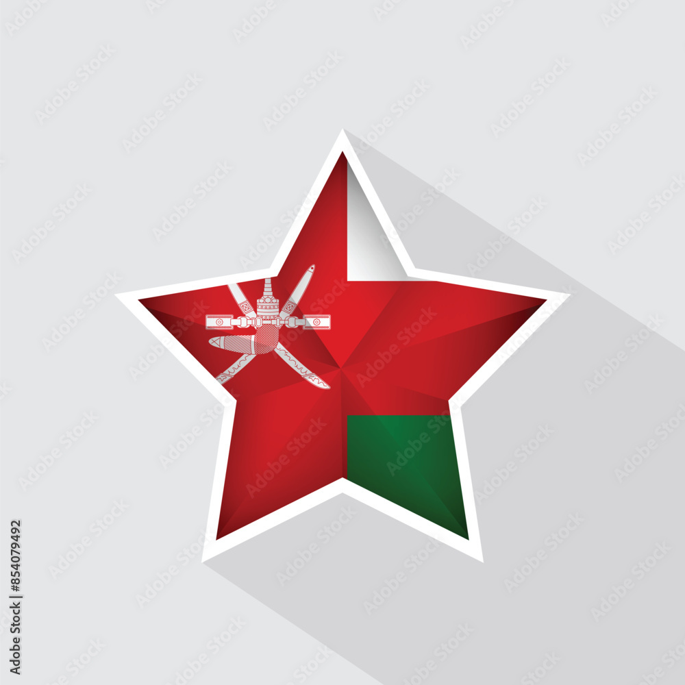 Oman Flag Star Shape Icon Oman Flag Star Shape Icon