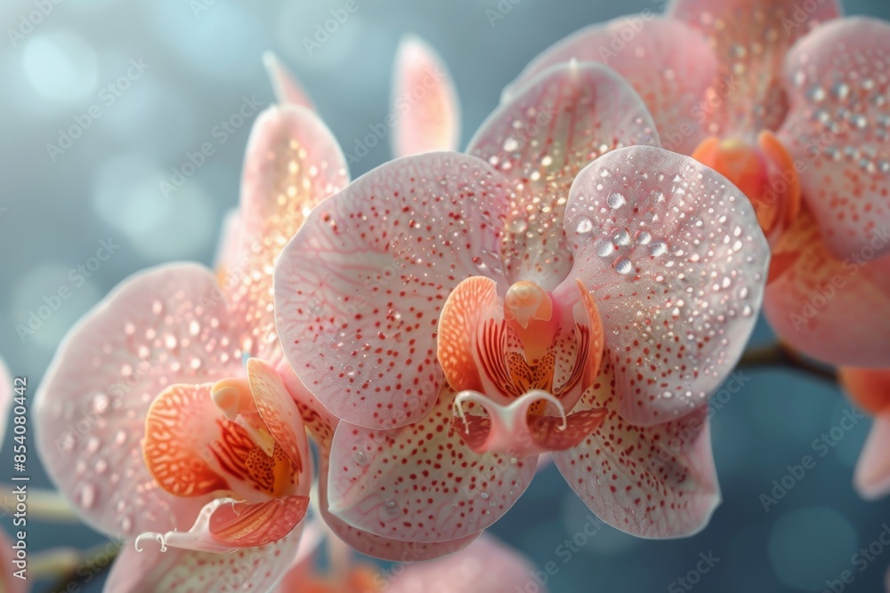 Pink Orchid Blossom with Dew Drops Pink Orchid Blossom with Dew Drops