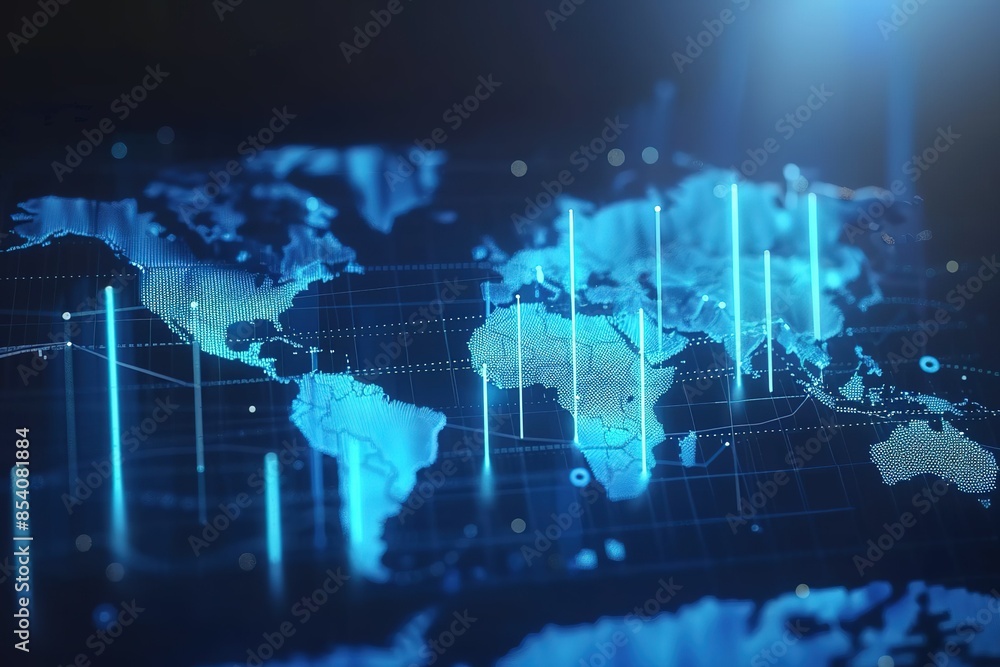Business growing chart. bright blue graph with world map in background 3d animation. Business, success, stock exchange, rising markets, financial and economy diagram modern conceptual concept. Business growing chart. bright blue graph with world map in background 3d animation. Business, success, stock exchange, rising markets, financial and economy diagram modern conceptual concept.