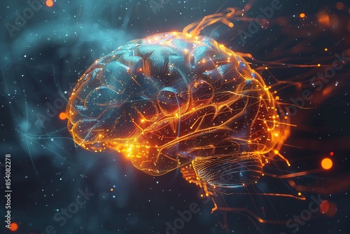 Wallpaper Mural igital brain modern conceptual glow elegant. Science and hi tech, mechanical technology concept. Neural network Torontodigital.ca