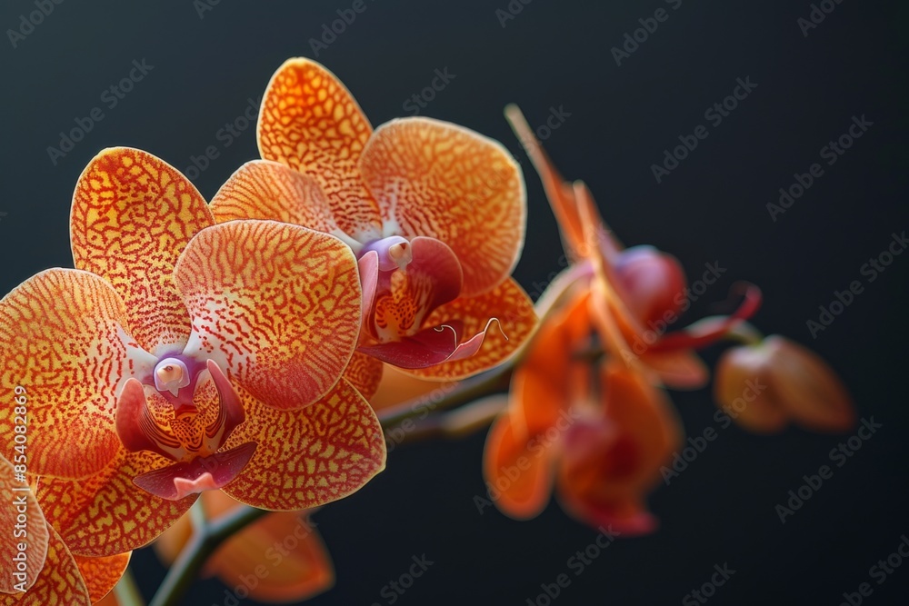 Orange Phalaenopsis Orchid on a Dark Background Orange Phalaenopsis Orchid on a Dark Background