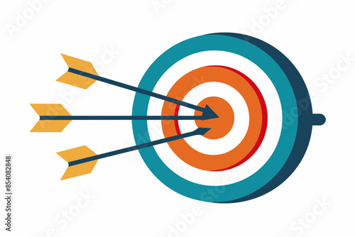 a few arrows on the target illustration on white background