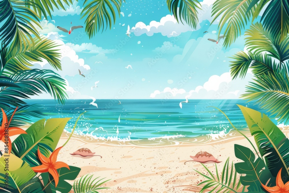 Obraz premium Summer Background illustration created with Generative AI