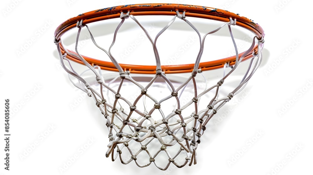 Basketball Hoop Net Closeup Isolated White Background Basketball Hoop Net Closeup Isolated White Background