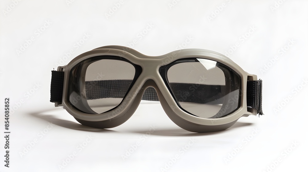 Protective Eyewear Safety Goggles Transparent Isolated Adjustable Strap Protective Eyewear Safety Goggles Transparent Isolated Adjustable Strap
