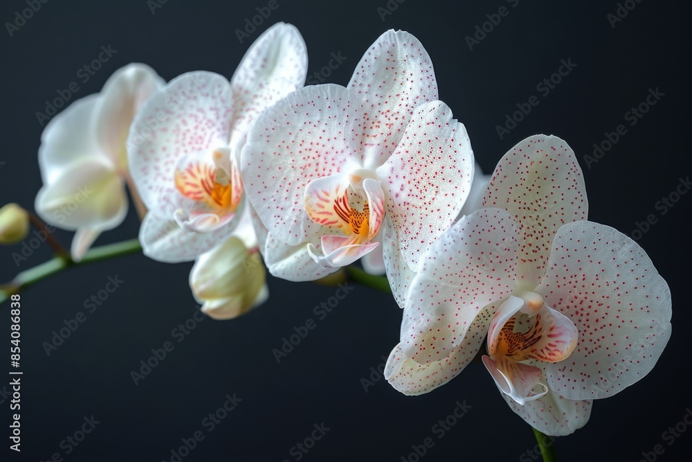 White Orchid with Red Specks Close-up White Orchid with Red Specks Close-up