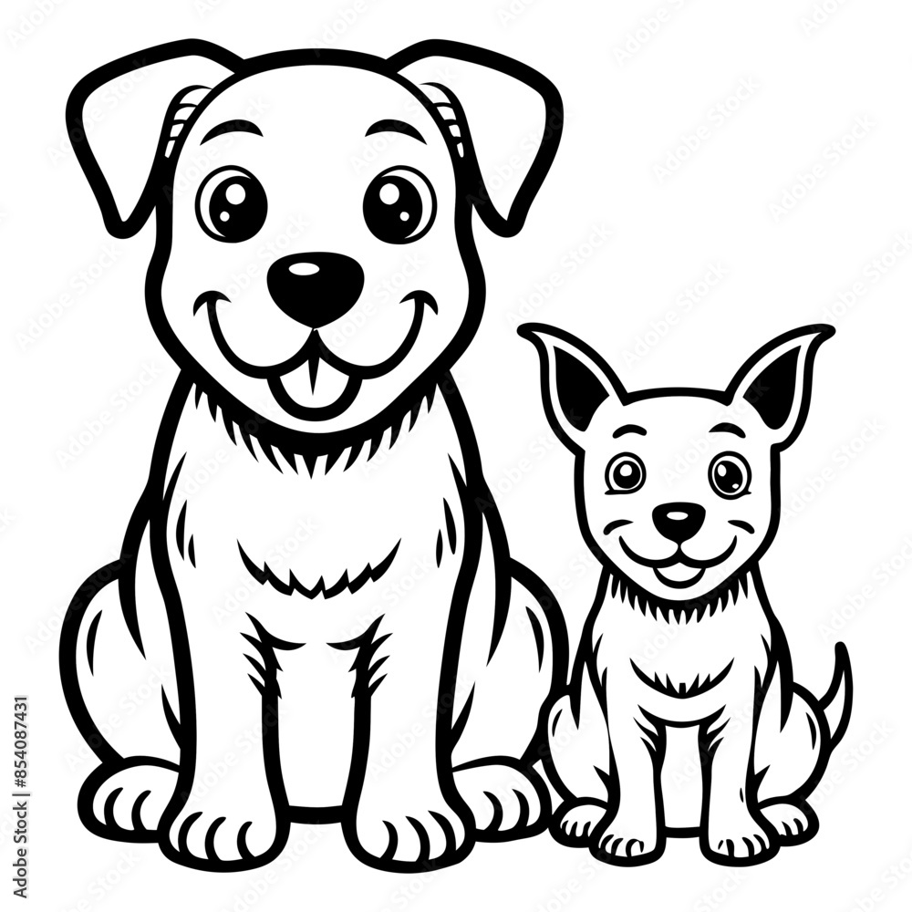 Cartoon Canines: A Whimsical Dog Illustration Cartoon Canines: A Whimsical Dog Illustration