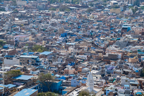 The city is filled with numerous blue buildings Blue City Jodhpur, Rajasthan, India