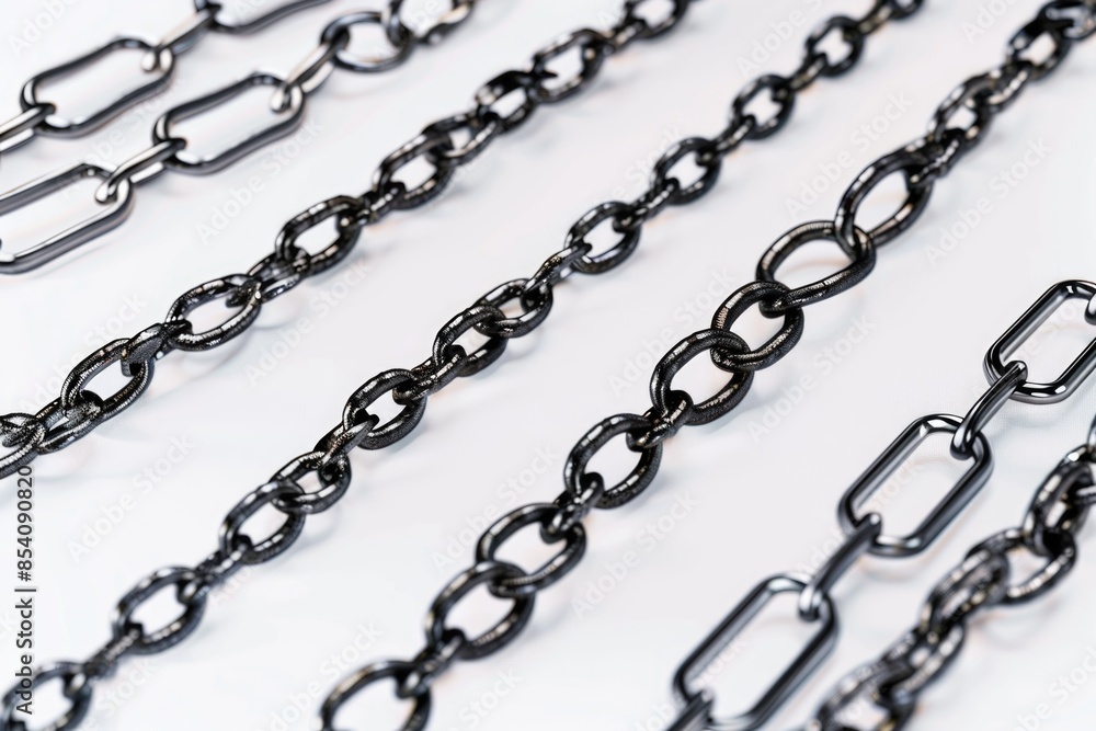 A detailed view of a collection of chains on a wooden table A detailed view of a collection of chains on a wooden table