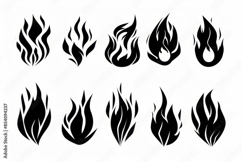 Fire icon, flame bonfire sign, campfire symbol, burn graphic element, fire emblem, grill pictogram Fire icon, flame bonfire sign, campfire symbol, burn graphic element, fire emblem, grill pictogram